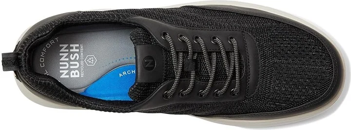 Nunn Bush Ponte Knit Moc Toe Sneakers Hybrid Oxford Casual Lightweight Athletic Style Lace Up Men's Shoes Black : 12 M (D), Leather - Image 2