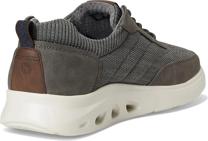 Nunn Bush Ponte Knit Moc Toe Sneakers Hybrid Oxford Casual Lightweight Athletic Style Lace Up Men's Shoes Gray : 8.5 W (EE), Leather - Image 4