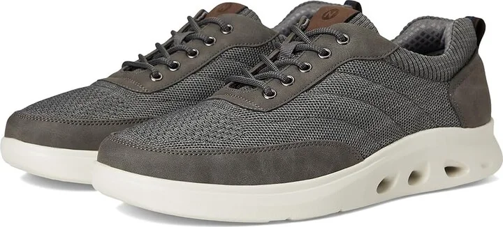 Nunn Bush Ponte Knit Moc Toe Sneakers Hybrid Oxford Casual Lightweight Athletic Style Lace Up Men's Shoes Gray : 8.5 W (EE), Leather