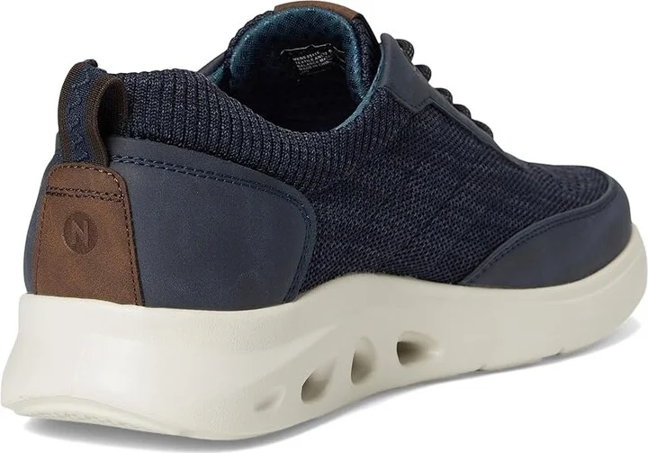 Nunn Bush Ponte Knit Moc Toe Sneakers Hybrid Oxford Casual Lightweight Athletic Style Lace Up Men's Shoes Navy : 10 M (D), Leather - Image 4