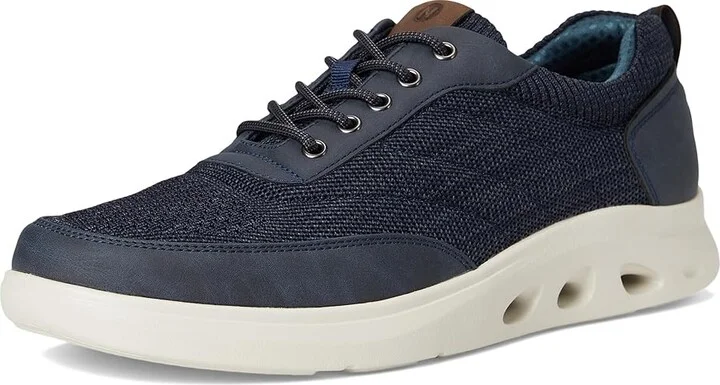 Nunn Bush Ponte Knit Moc Toe Sneakers Hybrid Oxford Casual Lightweight Athletic Style Lace Up Men's Shoes Navy : 10 M (D), Leather - Image 5