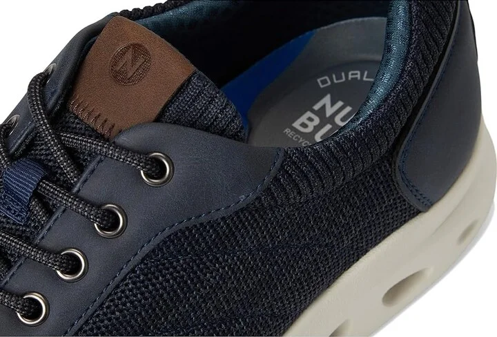 Nunn Bush Ponte Knit Moc Toe Sneakers Hybrid Oxford Casual Lightweight Athletic Style Lace Up Men's Shoes Navy : 10 M (D), Leather - Image 7