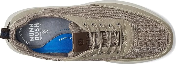 Nunn Bush Ponte Knit Moc Toe Sneakers Hybrid Oxford Casual Lightweight Athletic Style Lace Up Men's Shoes Taupe : 10.5 M (D), Leather - Image 2