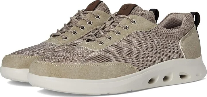 Nunn Bush Ponte Knit Moc Toe Sneakers Hybrid Oxford Casual Lightweight Athletic Style Lace Up Men's Shoes Taupe : 10.5 M (D), Leather
