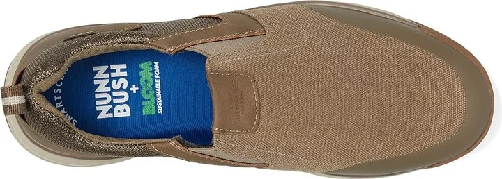 Nunn Bush Sedona Canvas Moccasin Toe Slip-On Comfortable Lightweight Loafer With Memory Foam Men's Lace-up Boots Stone : 9 W (EE) - Image 2