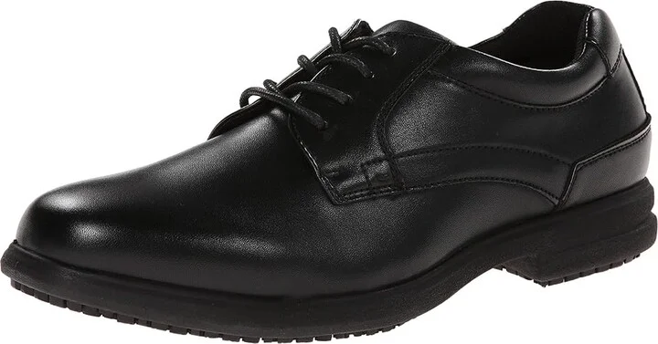 Nunn Bush Sherman Slip Resistant Plain Toe Oxford Men's Lace up casual Shoes Black : 7 M (D), Synthetic - Image 2