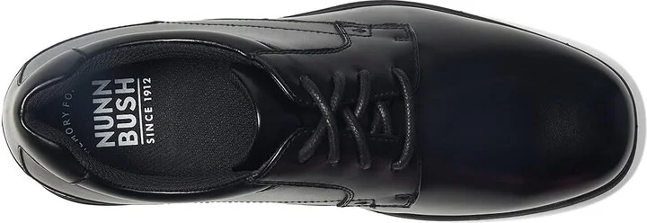 Nunn Bush Sherman Slip Resistant Plain Toe Oxford Men's Lace up casual Shoes Black : 7 M (D), Synthetic - Image 3