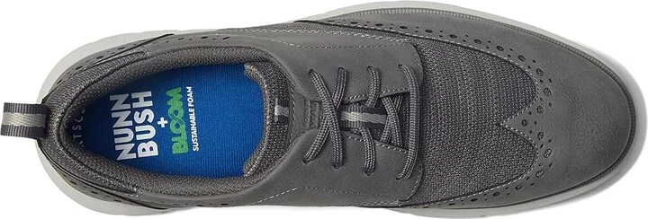 Nunn Bush Stance Knit Wing Tip Oxford Lightweight Lace-Up Men's Lace-up Boots Gray : 9 M (D), Lace/Rubber - Image 2