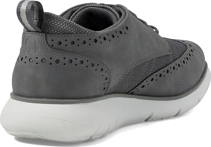 Nunn Bush Stance Knit Wing Tip Oxford Lightweight Lace-Up Men's Lace-up Boots Gray : 9 M (D), Lace/Rubber - Image 4