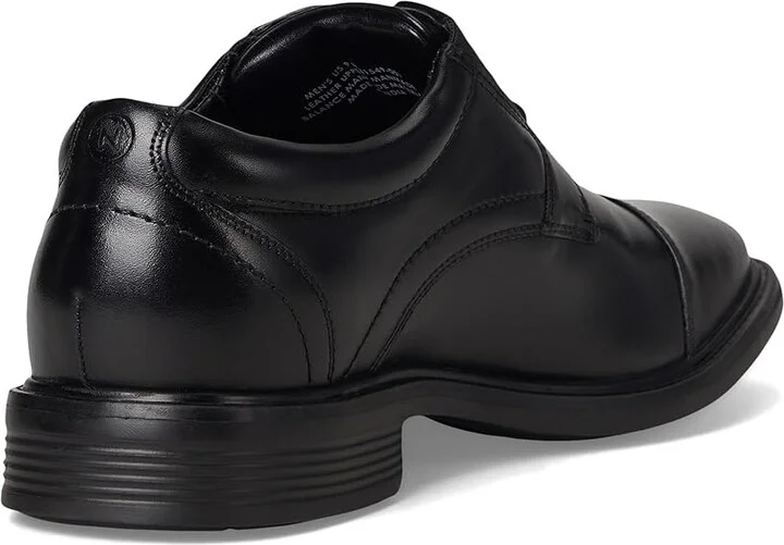 Nunn Bush Stark Cap Toe Oxford Leather Business Formal Derby Dress Casual Lace-Up Men's Lace Up Wing Tip Shoes Black : 11 M (D) - Image 4
