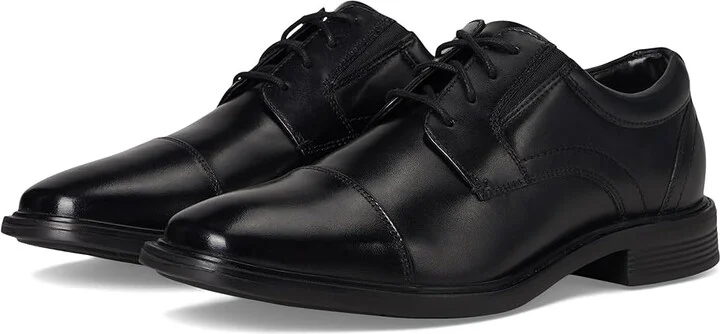 Nunn Bush Stark Cap Toe Oxford Leather Business Formal Derby Dress Casual Lace-Up Men's Lace Up Wing Tip Shoes Black : 11 M (D)