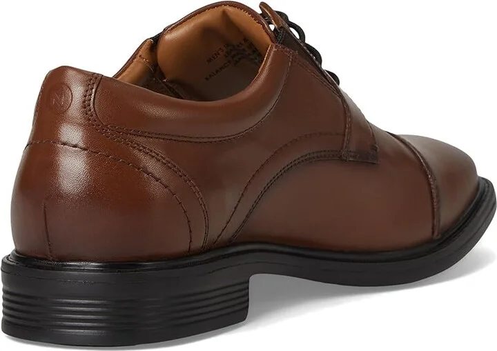 Nunn Bush Stark Cap Toe Oxford Leather Business Formal Derby Dress Casual Lace-Up Men's Lace Up Wing Tip Shoes Cognac : 9 M (D) - Image 4