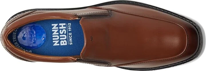Nunn Bush Stark Moccasin Toe Slip-On Leather Dress Casual Business Formal Loafer Men's Lace Up Wing Tip Shoes Cognac : 12 W (EE) - Image 2