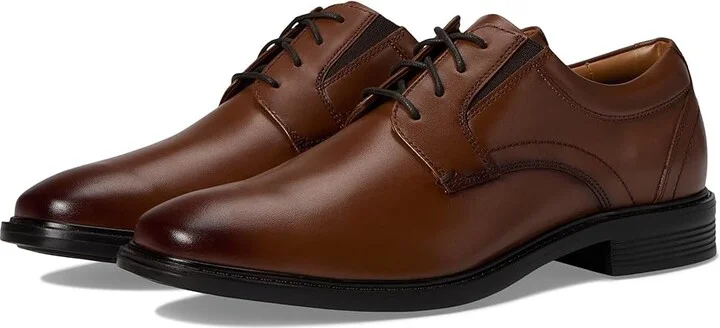 Nunn Bush Stark Plain Toe Oxford Leather Business Formal Derby Dress Casual Lace-Up Men's Lace Up Wing Tip Shoes Cognac : 9.5 M (D)