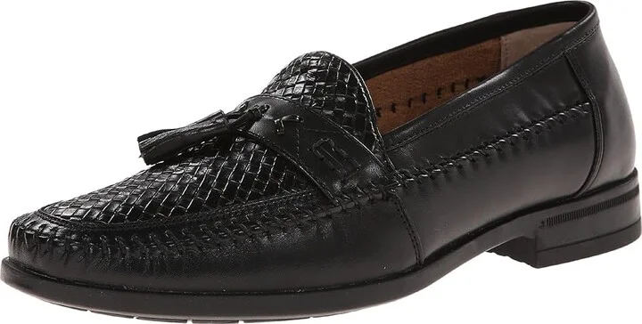 Nunn Bush Strafford Woven Moc Toe Loafer Men's Slip on Shoes Black : 7.5 M (D), Leather - Image 2