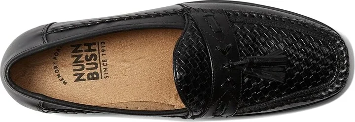 Nunn Bush Strafford Woven Moc Toe Loafer Men's Slip on Shoes Black : 7.5 M (D), Leather - Image 3