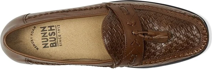 Nunn Bush Strafford Woven Moc Toe Loafer Men's Slip on Shoes Cognac : 7.5 M (D), Leather - Image 3