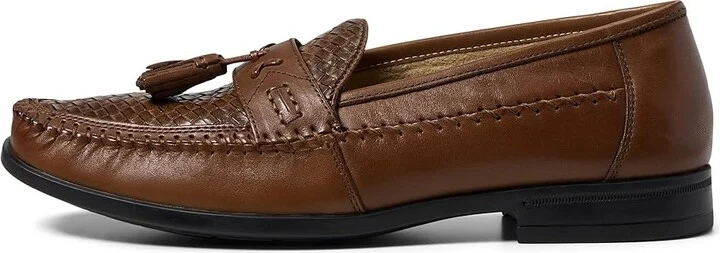 Nunn Bush Strafford Woven Moc Toe Loafer Men's Slip on Shoes Cognac : 7.5 M (D), Leather - Image 7