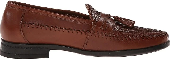 Nunn Bush Strafford Woven Moc Toe Loafer Men's Slip on Shoes Cognac : 7.5 M (D), Leather - Image 8