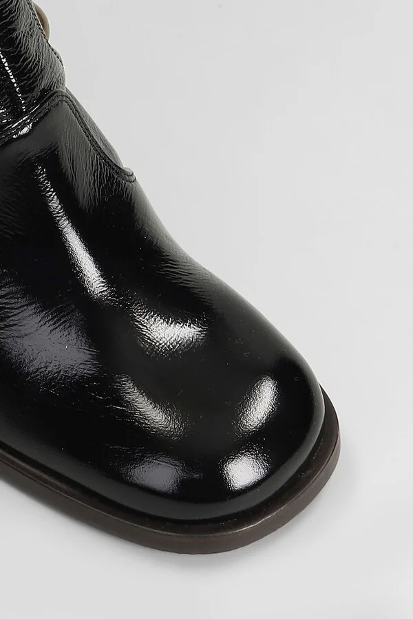 Nuzai-p High Heels Ankle Boots In Black Leather - Image 5