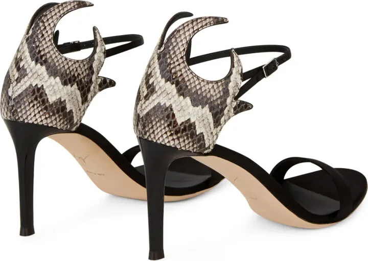 Nyco 85mm snakeskin-effect sandals - Image 3