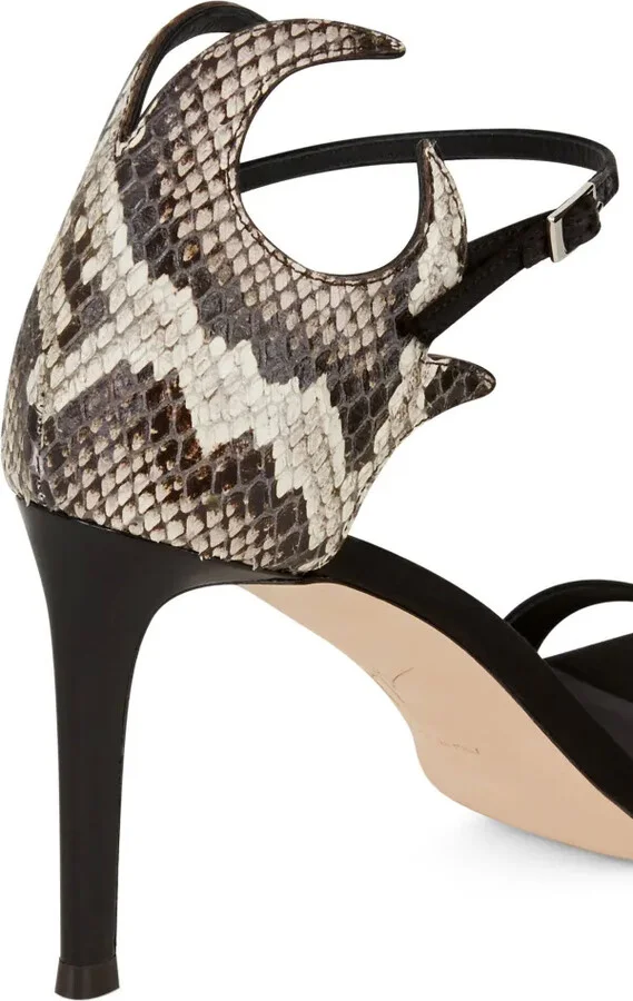 Nyco 85mm snakeskin-effect sandals - Image 4
