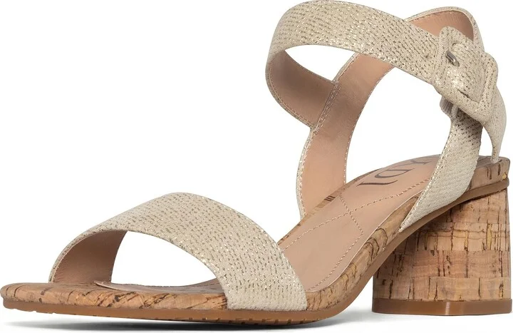 NYDJ Women's Gaiana Metallic Nappa Leather Block Heel