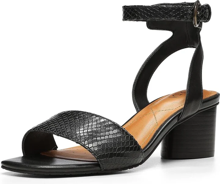 Snake Print Leather Black