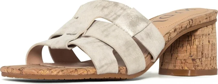 NYDJ Women's Gloriana Metallic Suede Block Heel