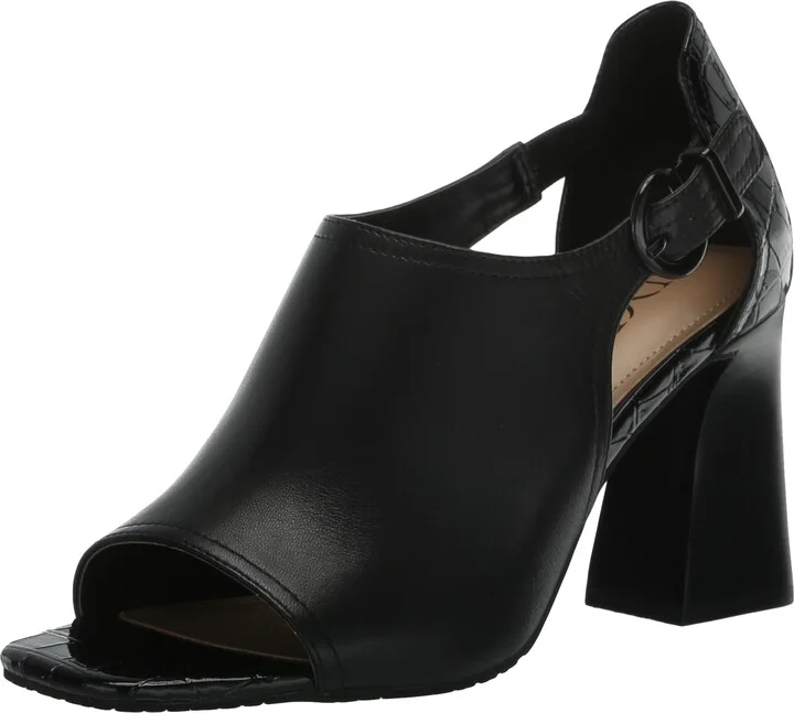 NYDJ Women's Larlie Nappa Leather Flared Block Heel