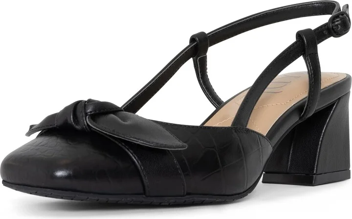 NYDJ Women's Sallie Crocco Leather Slingback Pump