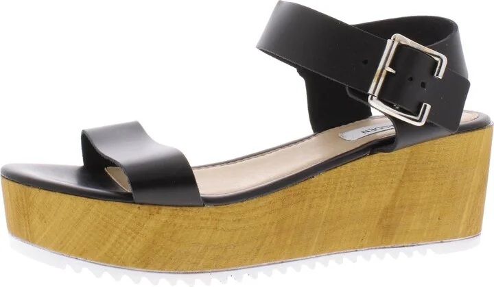 Nylee Womens Solid Wedge Platform Sandals