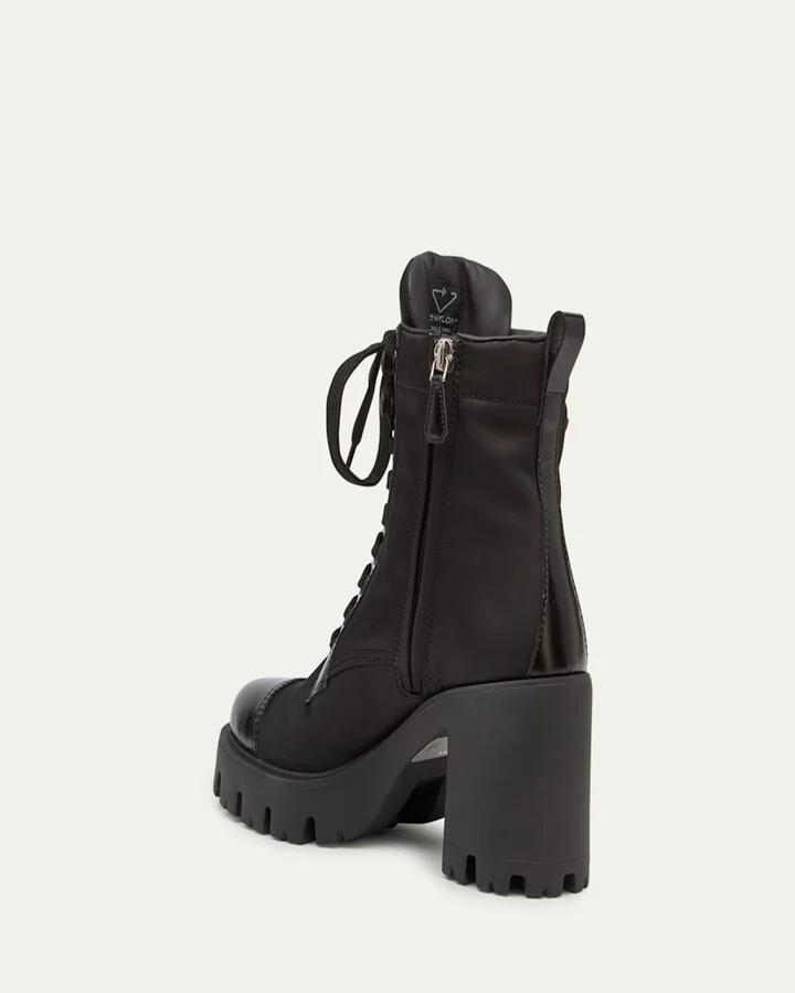 Nylon Lace-Up Combat Boots - Image 2