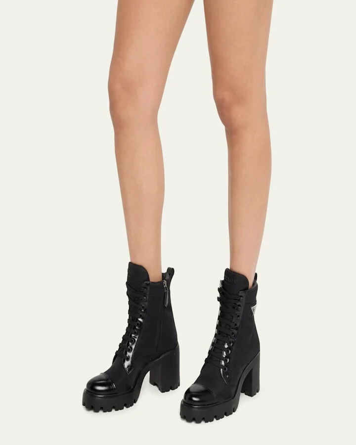 Nylon Lace-Up Combat Boots - Image 4