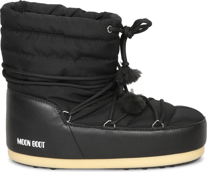 Nylon Logo Black Ankle Boots