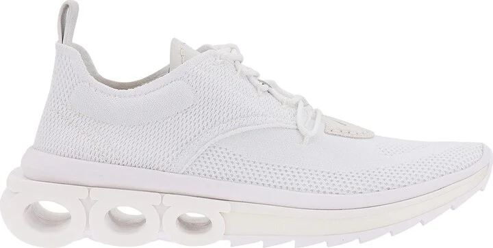 Nylon Sneakers With Iconic Gancini Sole