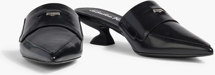 Nyta glossed-leather mules - Image 2
