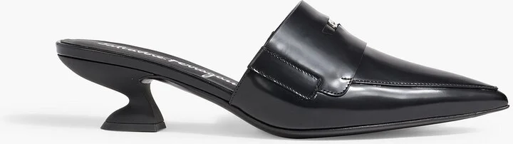Nyta glossed-leather mules