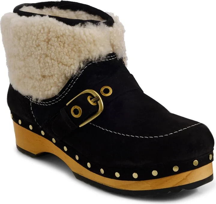 Oak Genuine Shearling Clog Boot