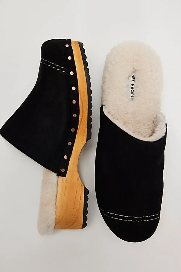 Oak Suede Cozy Clog Mules