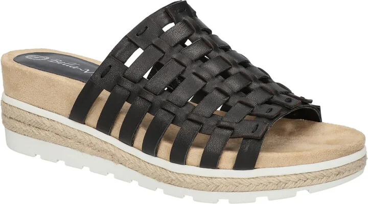Oaklynn Womens Leather Slip On Wedge Sandals