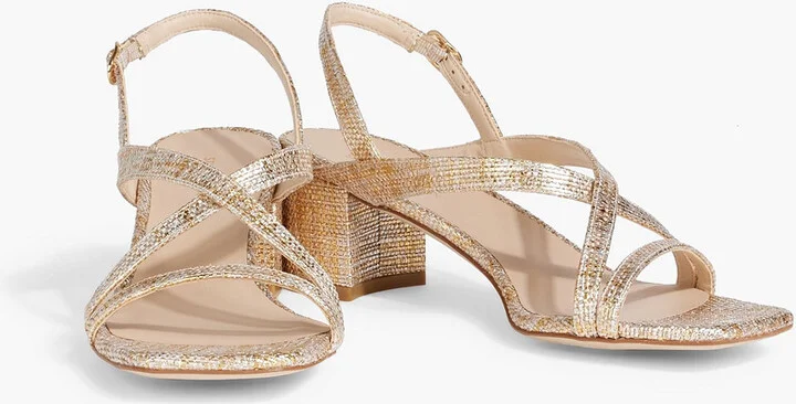 Oasis 50 metallic woven slingback sandals - Image 2