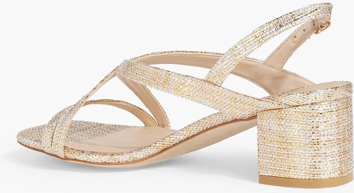 Oasis 50 metallic woven slingback sandals - Image 3