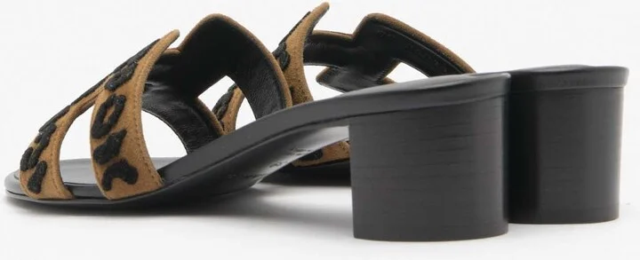 Oasis 50 Sandals in Leopard Print Tufted Suede - Image 2