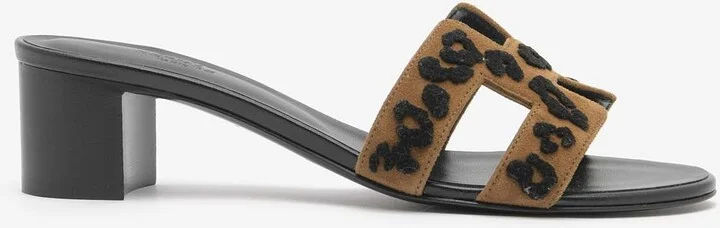 Oasis 50 Sandals in Leopard Print Tufted Suede