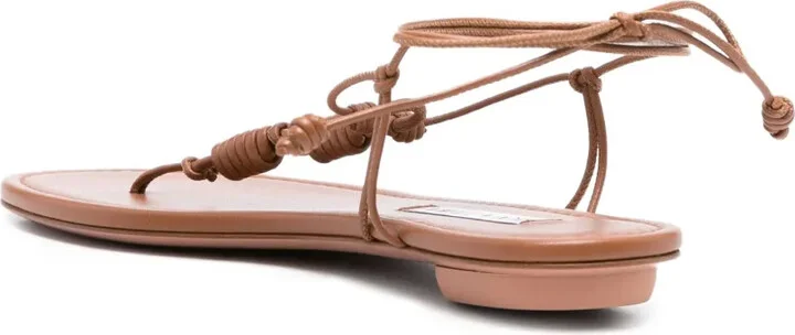 Oaxaca knotted leather flat sandals - Image 3