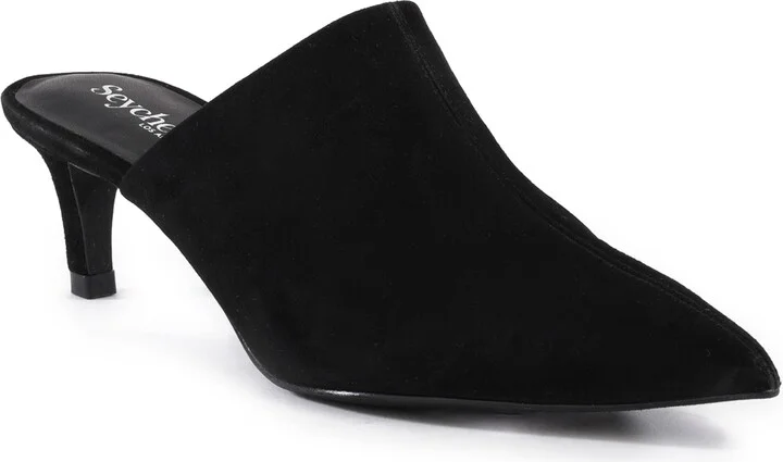 Obsession Pointed Toe Kitten Heel Mule