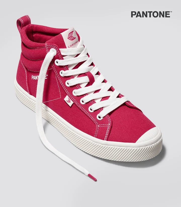OCA High Pantone Viva Magenta Canvas Contrast Thread Sneaker Men - Image 2