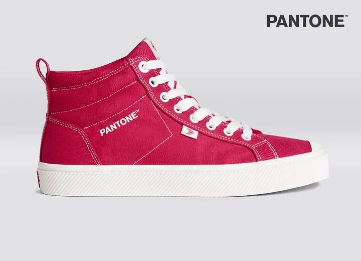 OCA High Pantone Viva Magenta Canvas Contrast Thread Sneaker Men - Image 3