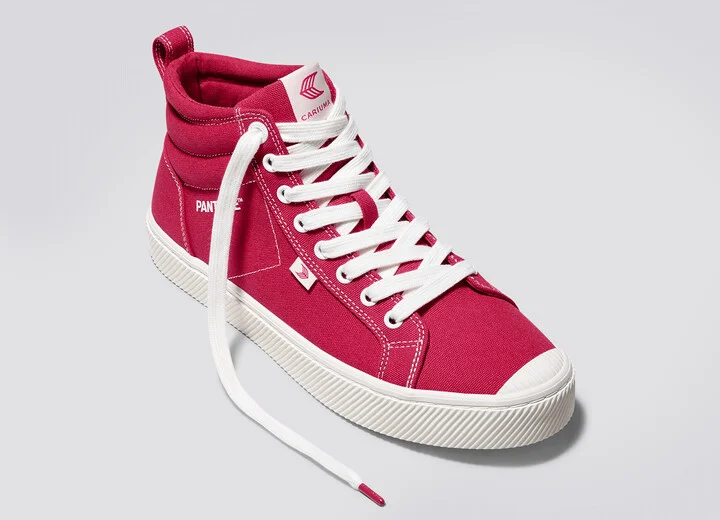 OCA High Pantone Viva Magenta Canvas Contrast Thread Sneaker Men - Image 4